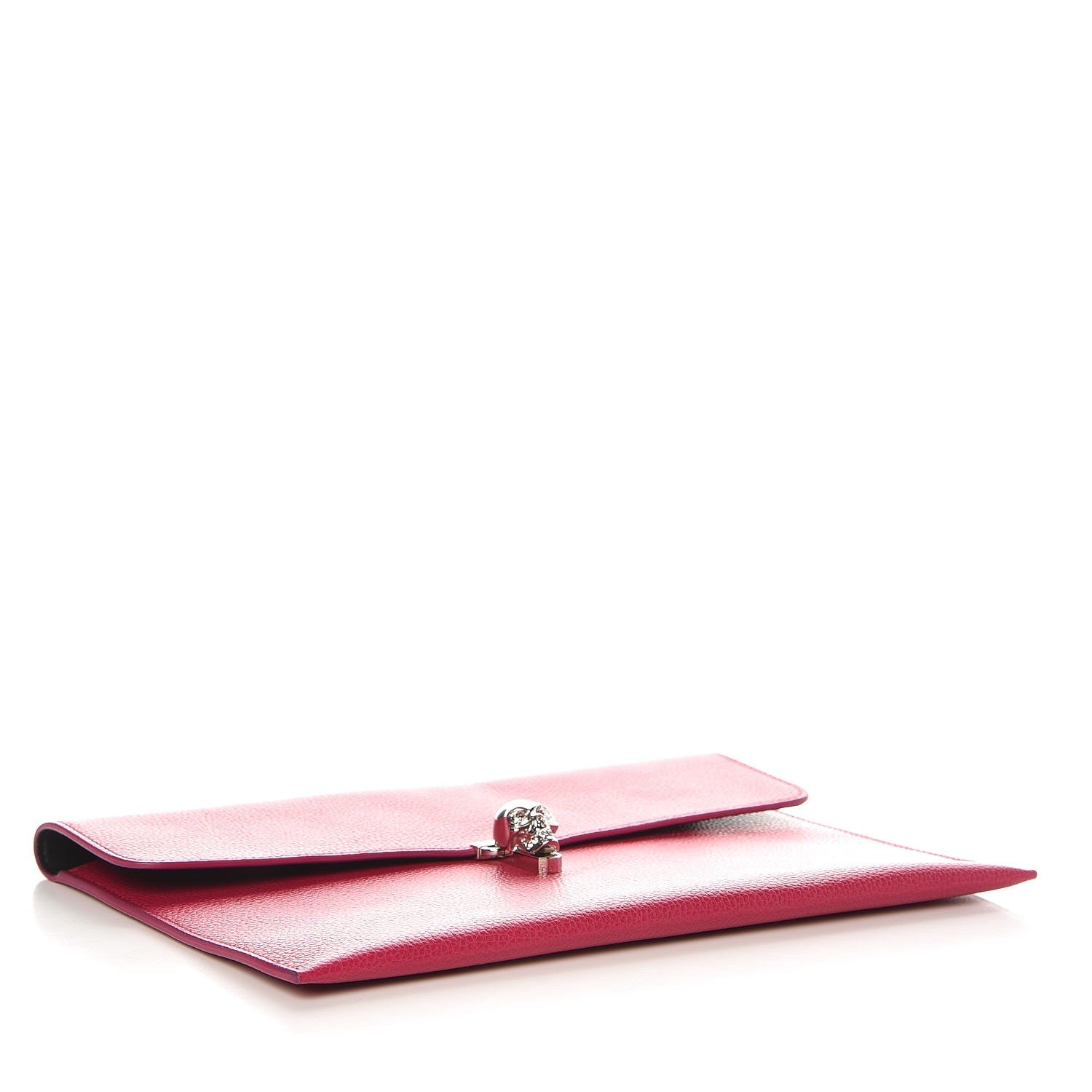 Alexander McQueen Calfskin Skull Envelope Clutch Fuchsia 4 of 8