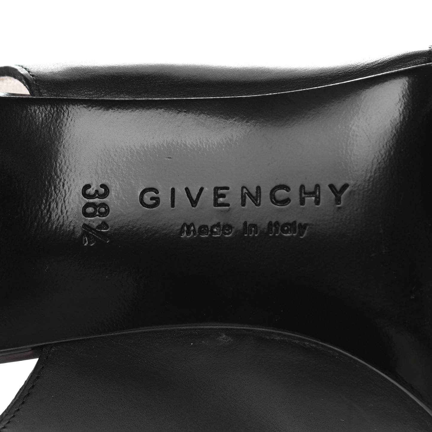 Calfskin Slingback Cutout Sandals 38.5 Black