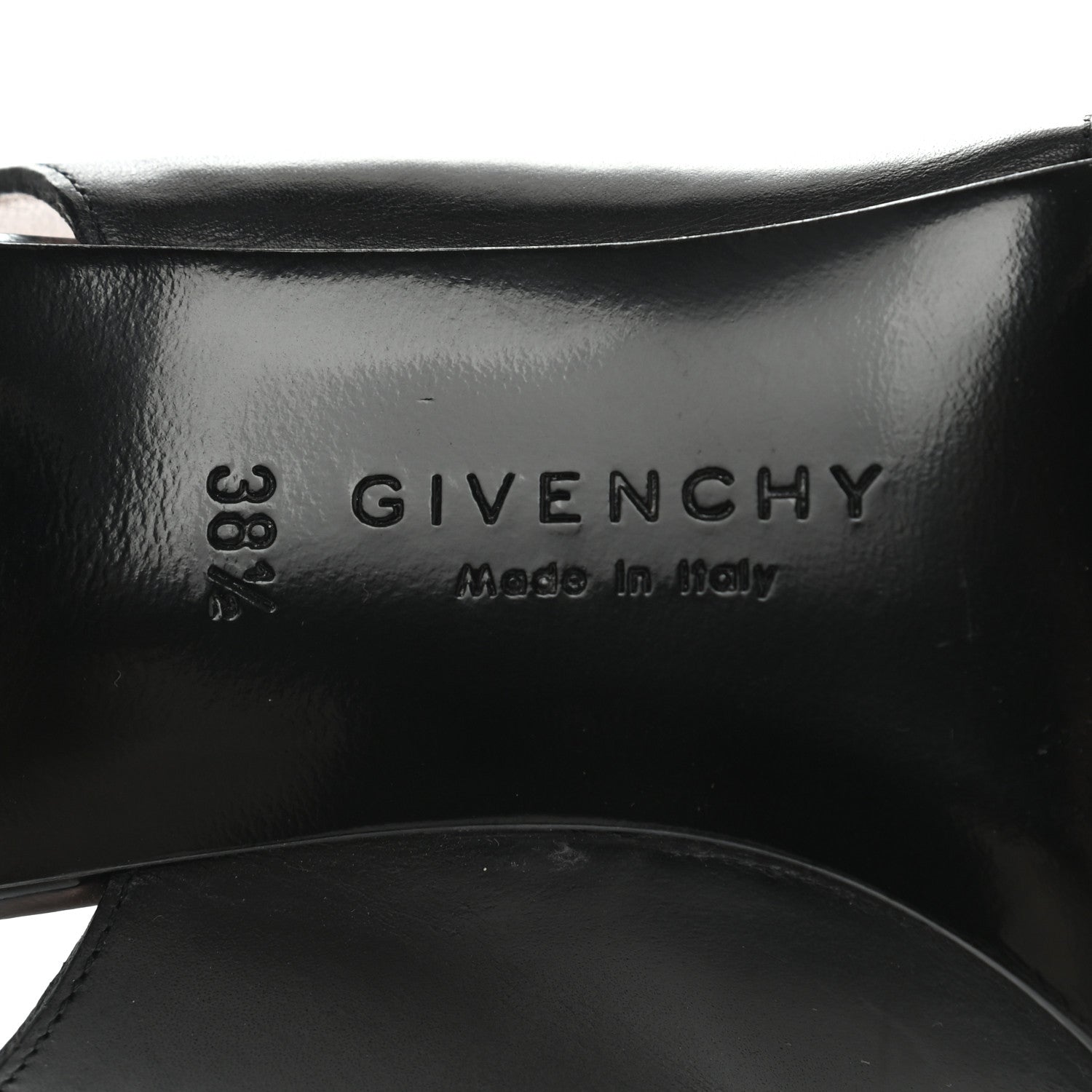 Givenchy Calfskin Slingback Cutout Sandals 38.5 Black 7 of 9