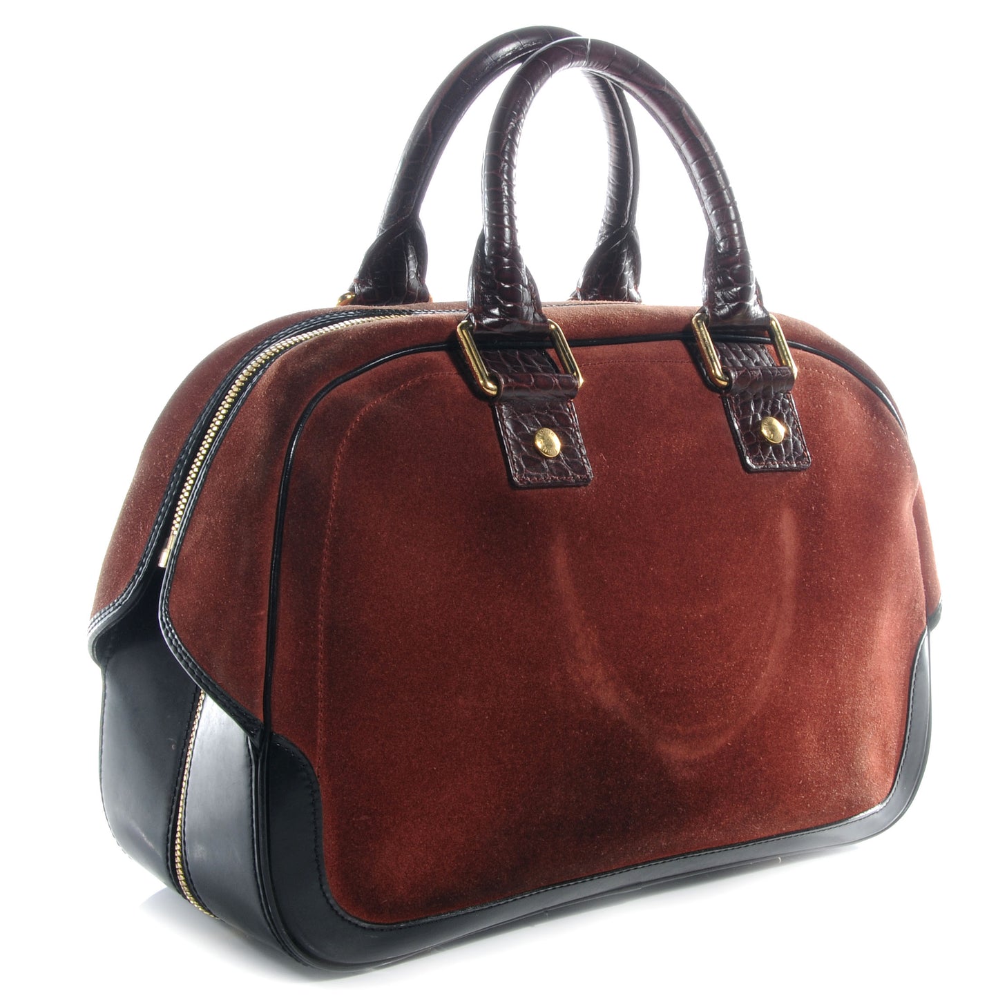 Suede Stamped Havane Bowler GM Brun