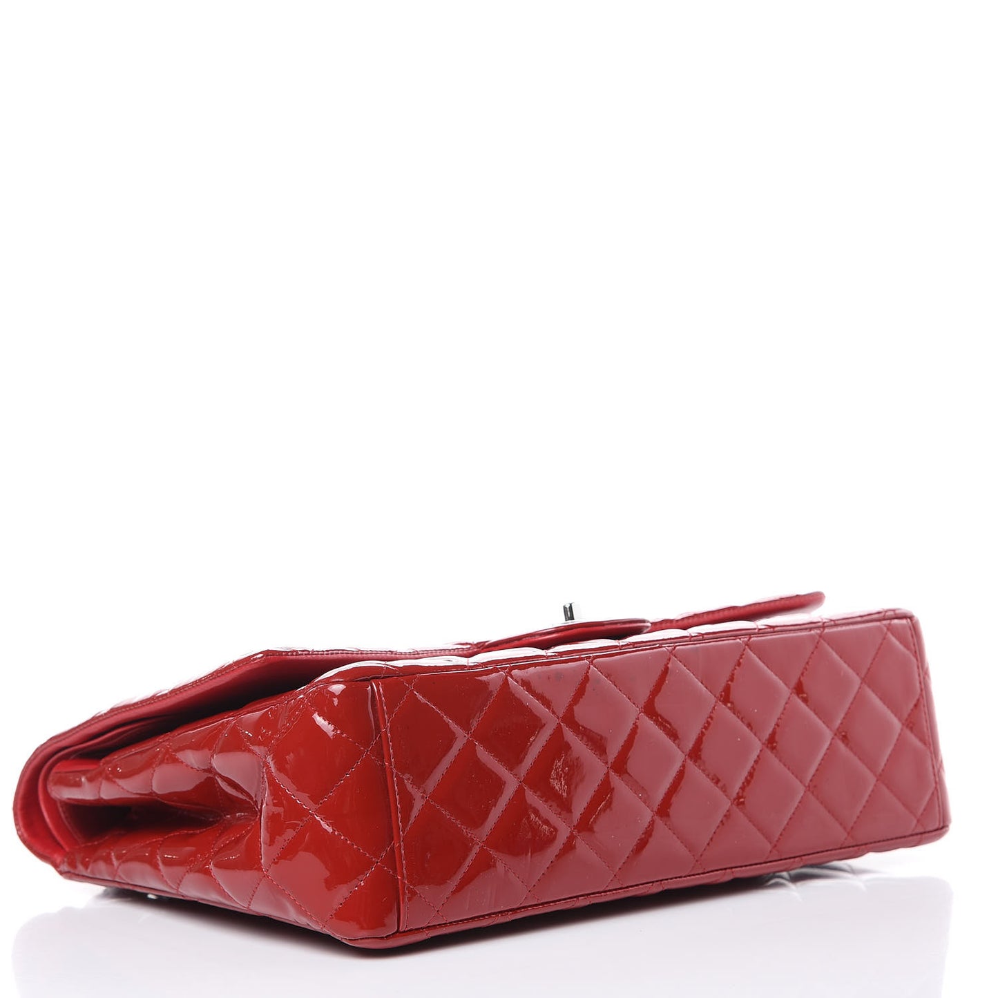 Patent Quilted Maxi Double Flap Red