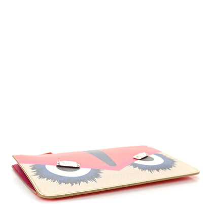 Fendi Vitello Elite Crystal Eye Monster Zip Pouch Bellini Multicolor 4 of 8