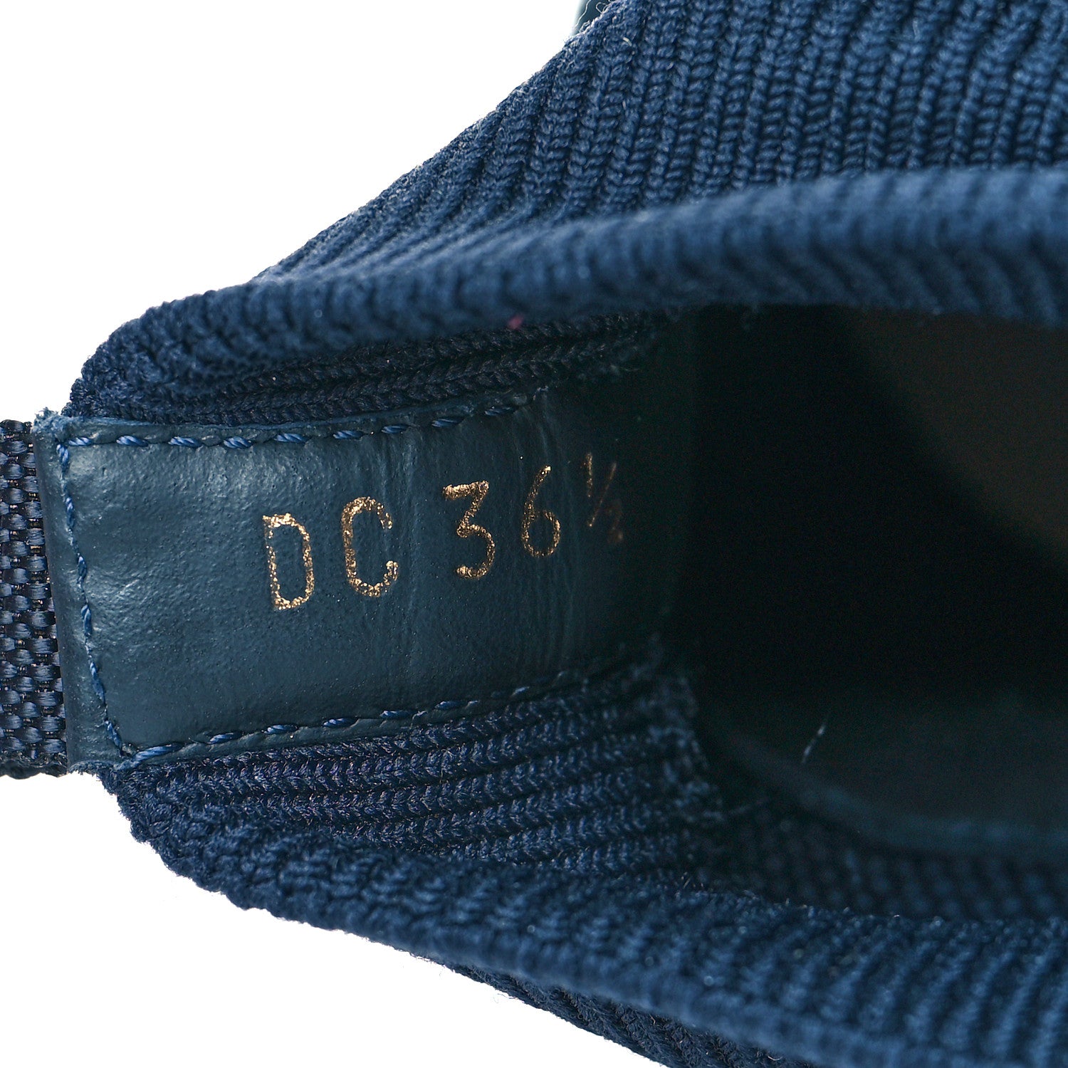 Christian Dior Technical Canvas Mesh Calfskin Womens Oblique Walk'n Dior High Top Sneakers 36.5 Deep Blue 8 of 9