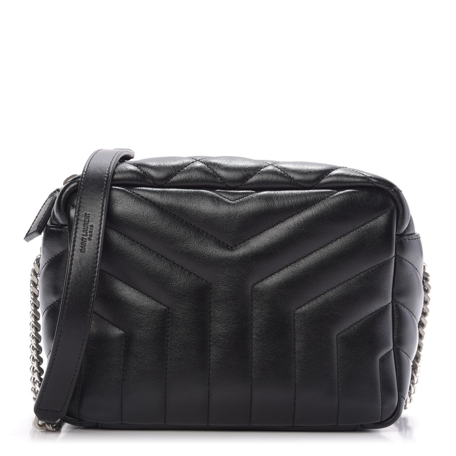 Saint Laurent Calfskin Y Quilted Monogram Small Loulou Bowling Bag Black 1 of 10