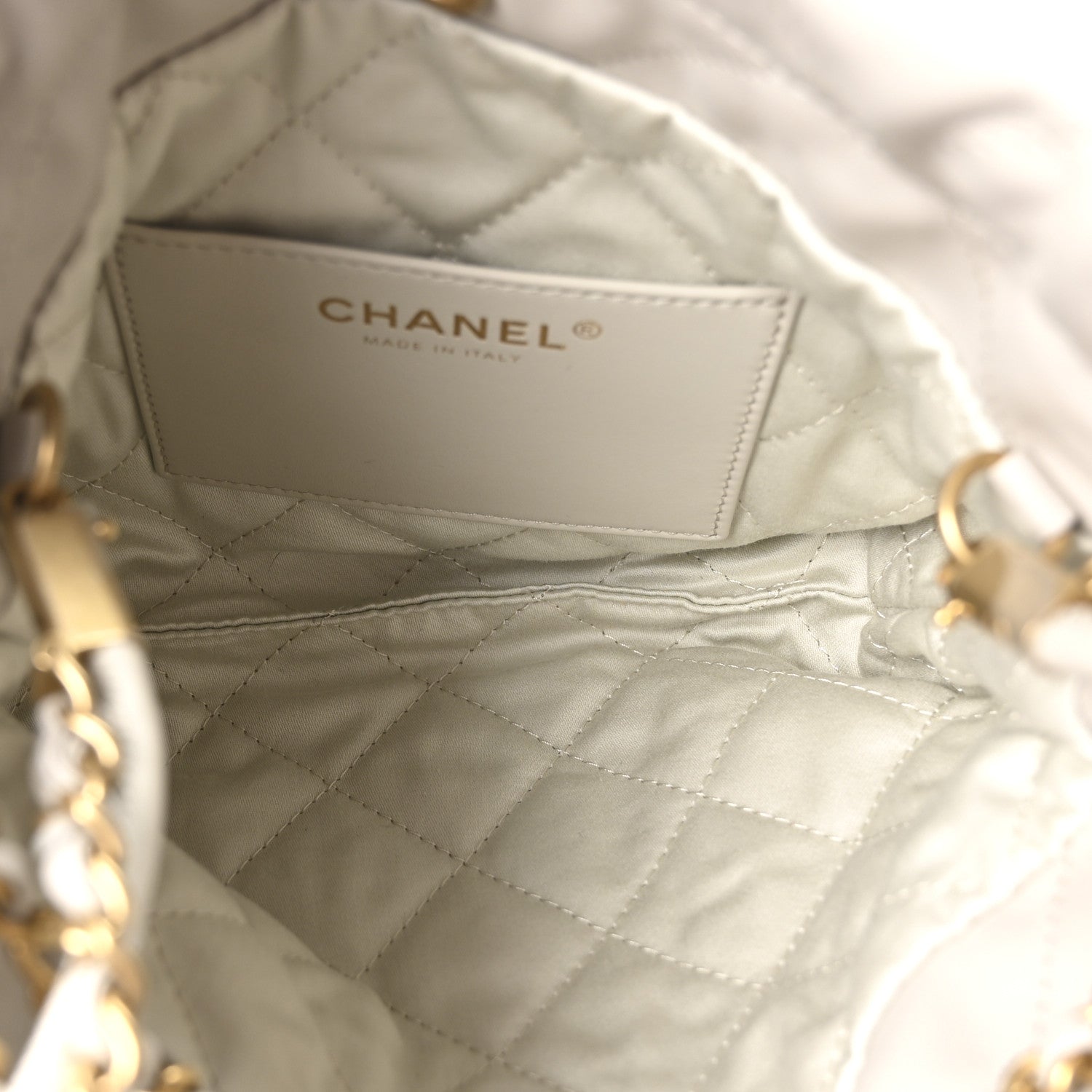 Chanel Shiny Calfskin Quilted Mini Chanel 22 Light Grey 5 of 11