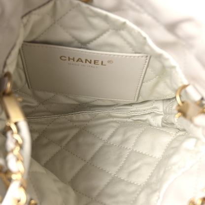 Chanel Shiny Calfskin Quilted Mini Chanel 22 Light Grey 5 of 11