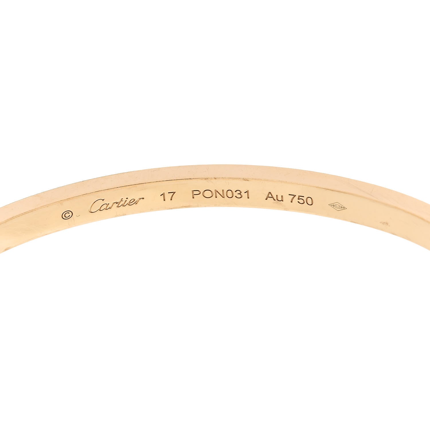 Cartier 18K Yellow Gold Small LOVE Bracelet 17 6 of 9