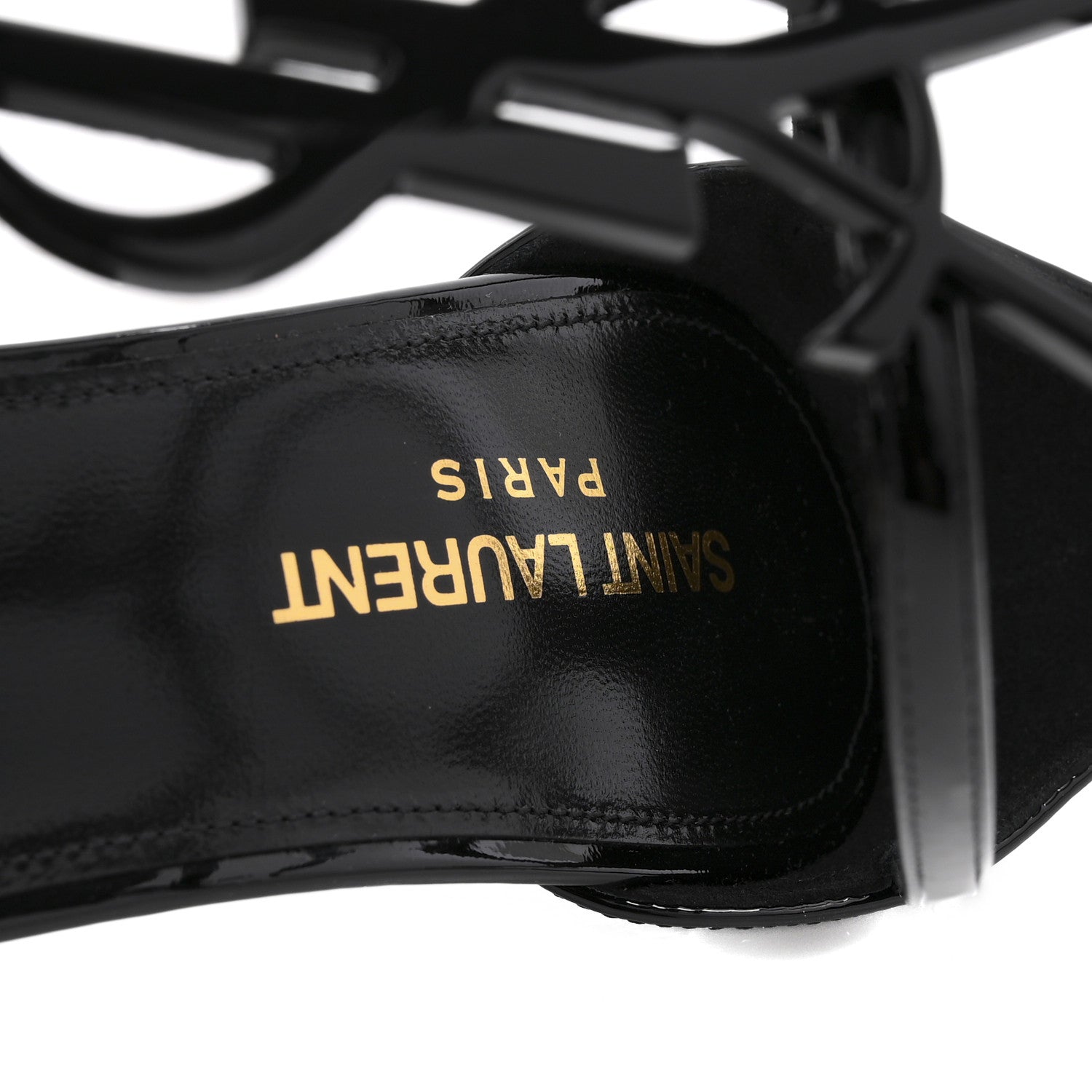 Saint Laurent Patent Cassandra 100 Sandals 38 Black 8 of 10