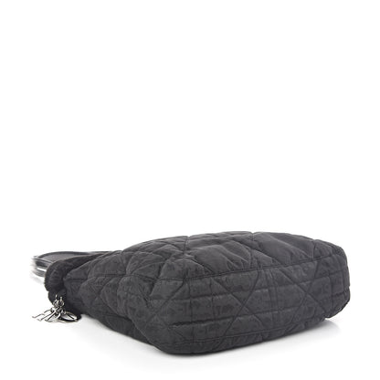 Christian Dior Nylon Monogram Fur Cannage Tote Black 4 of 9