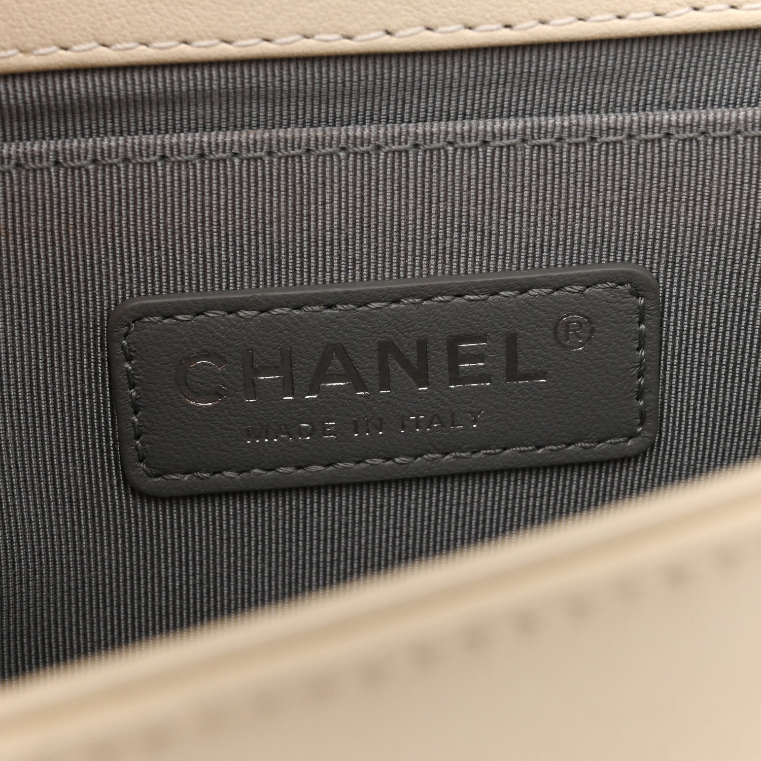 Chanel Calfskin Chevron Quilted Small Boy Flap Light Beige 6 of 10