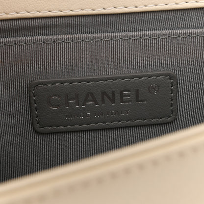 Chanel Calfskin Chevron Quilted Small Boy Flap Light Beige 6 of 10
