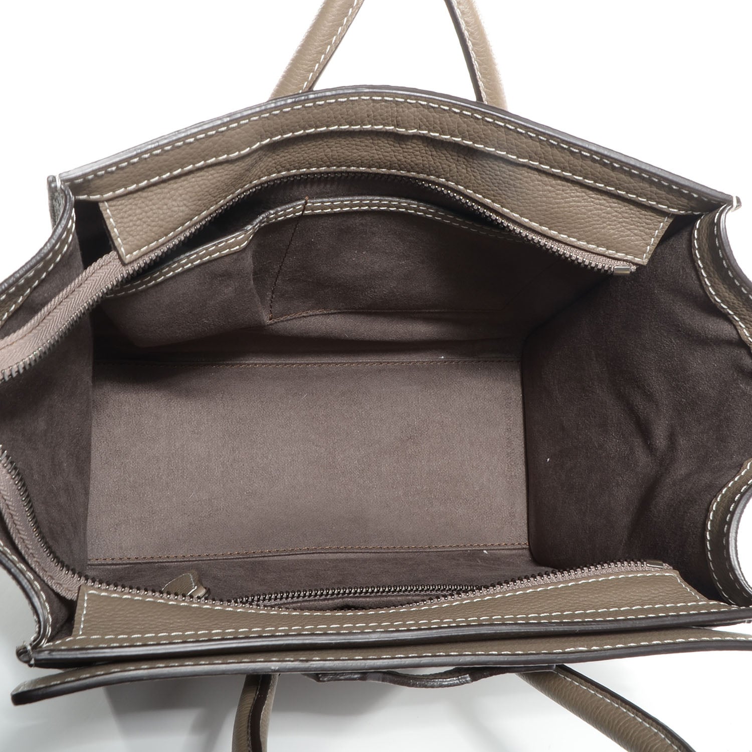Celine Drummed Calfskin Micro Luggage Souris 5 of 9