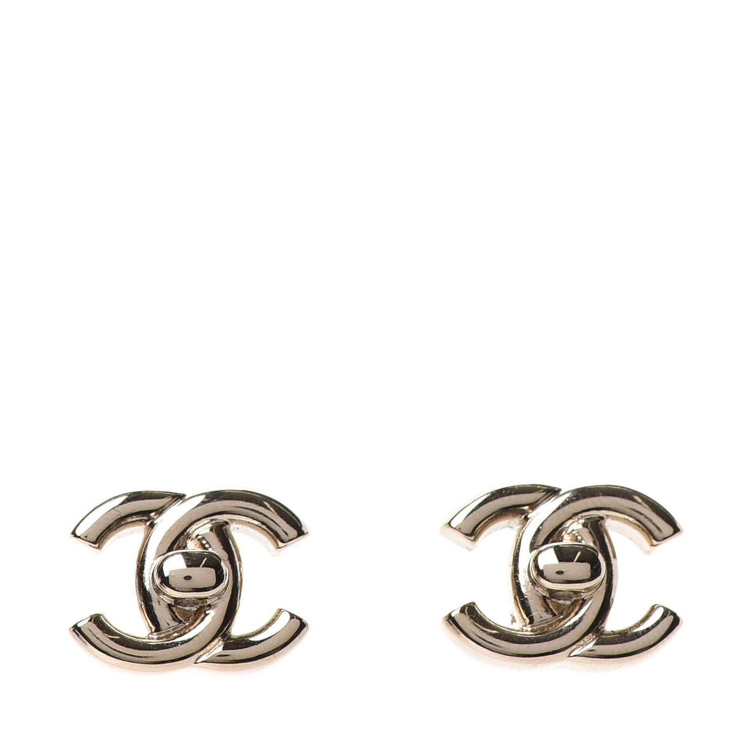 Metal CC Turnlock Earrings Gold