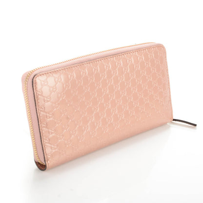 Gucci Patent Microguccissima Bow Heart Zip Around Wallet Pink 3 of 7