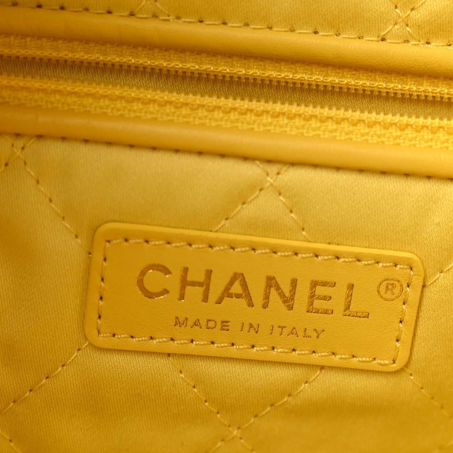Shiny Calfskin Quilted Small Chanel 22 Yellow