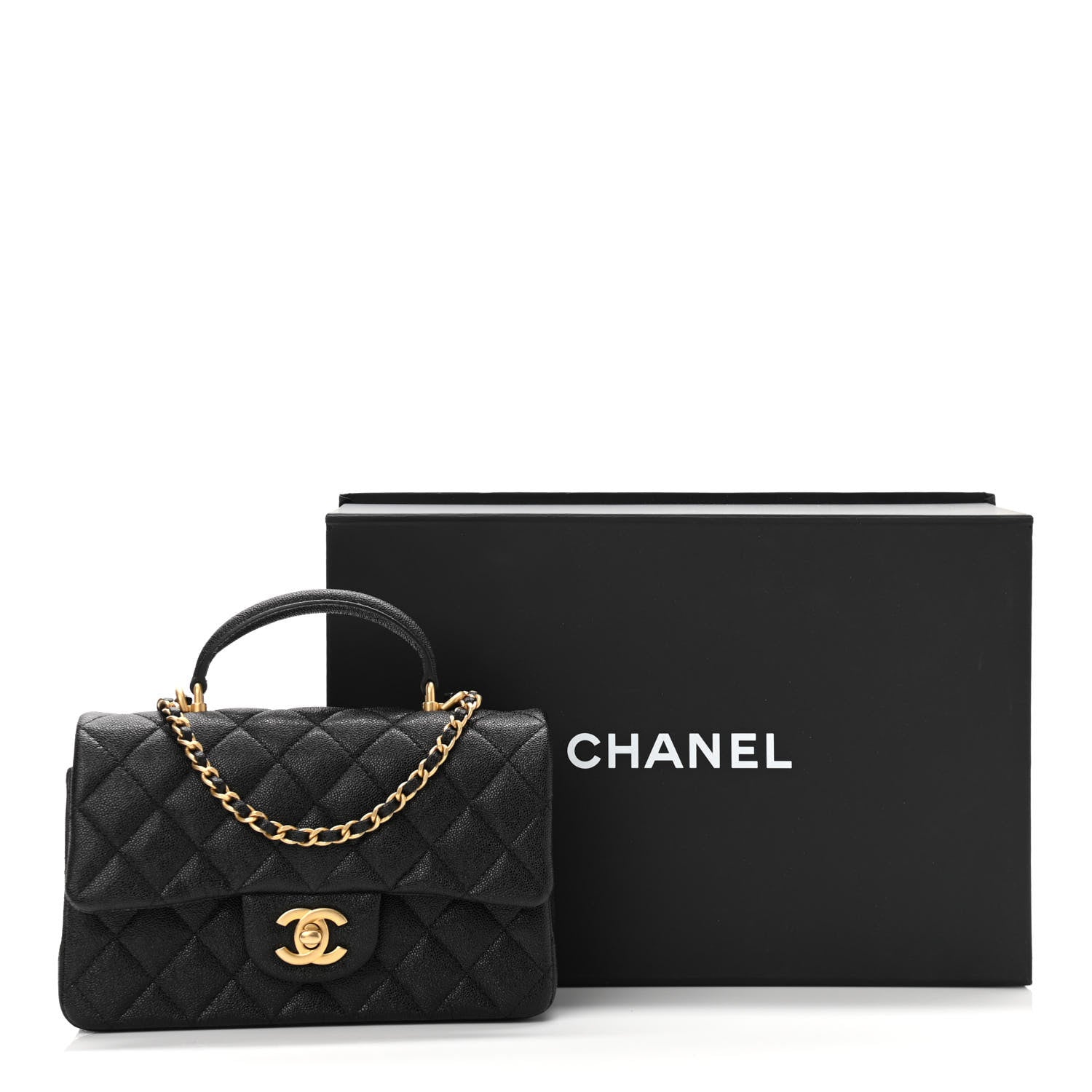 Chanel Caviar Quilted Mini Top Handle Rectangular Flap Black 11 of 11