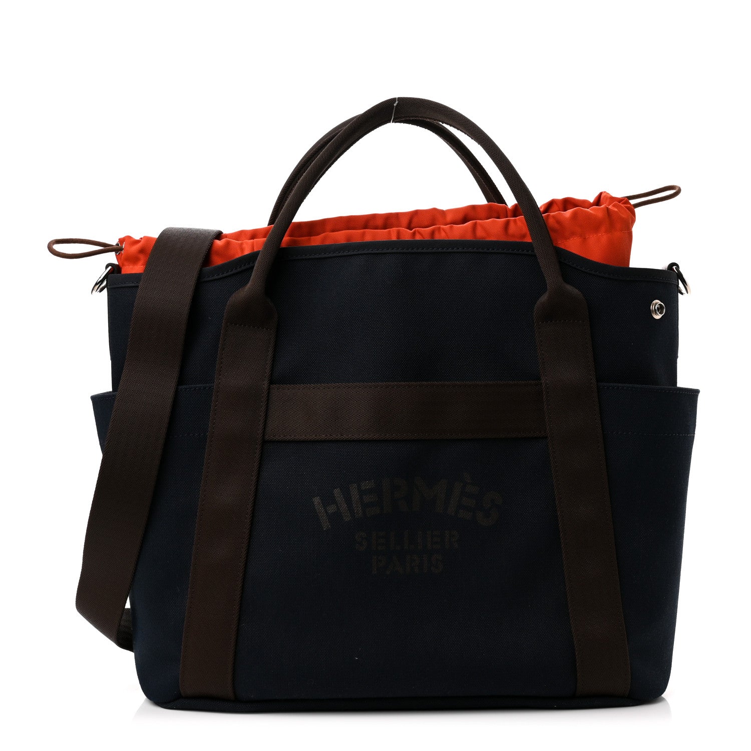 Hermes Toile Sac De Pansage Groom Bleu Navy Feu 1 of 13