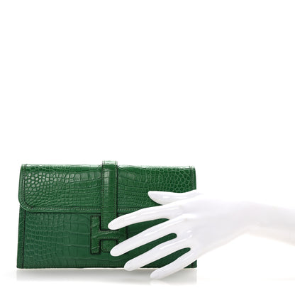 Hermes Matte Alligator Jige Duo Clutch Cactus 2 of 8