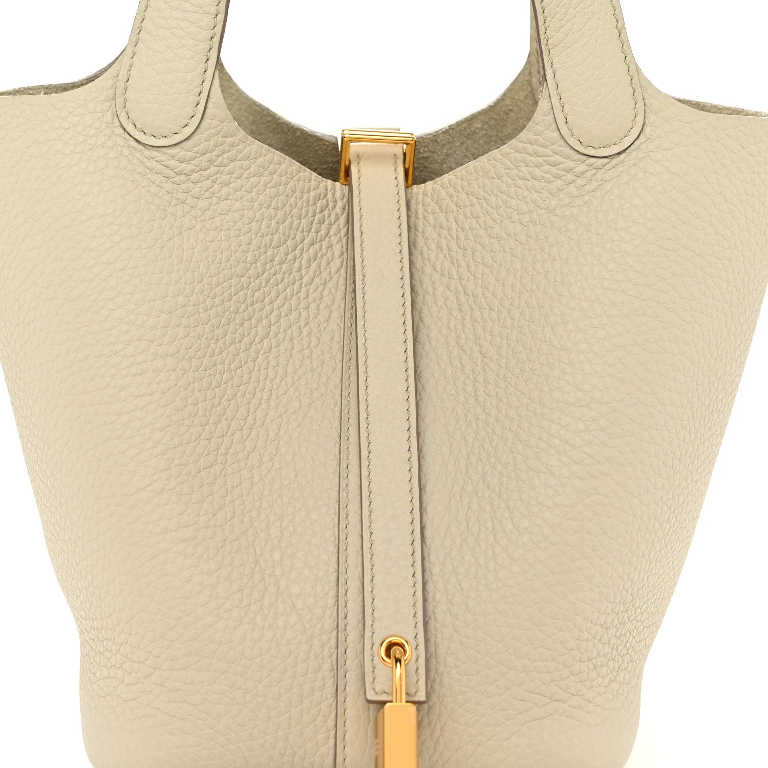 Hermes Taurillon Clemence Picotin Lock 18 PM Beton 8 of 11