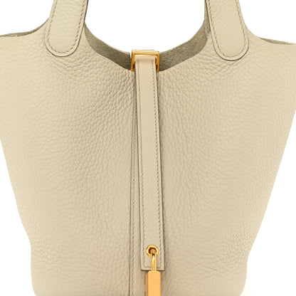 Hermes Taurillon Clemence Picotin Lock 18 PM Beton 8 of 11