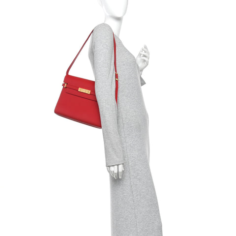 Smooth Calfskin Manhattan Shoulder Bag Rouge Eros