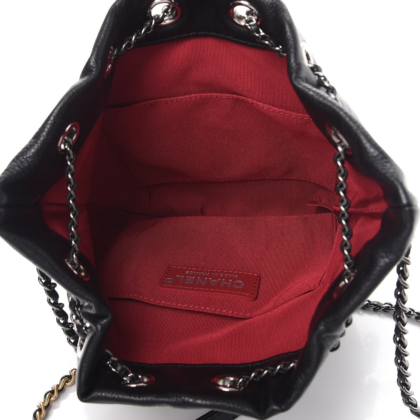 Calfskin Quilted Small Gabrielle Bucket Black