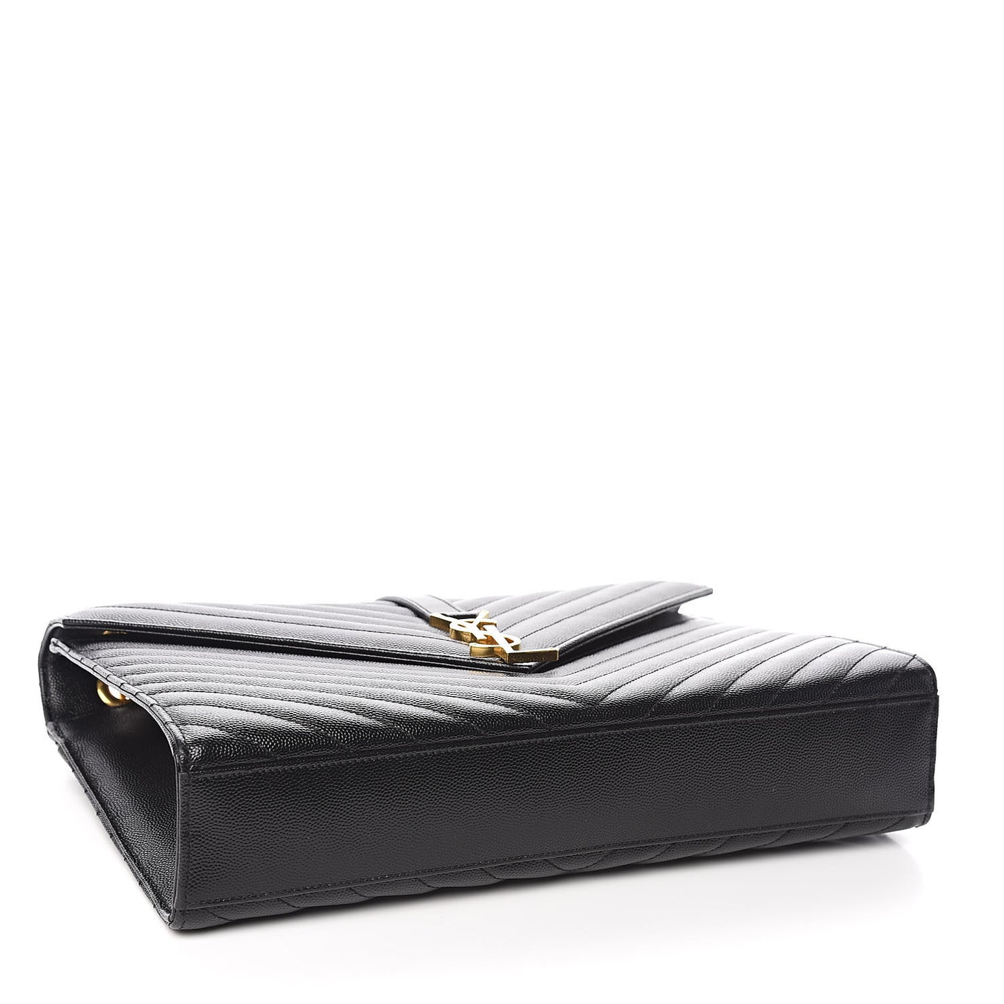 Grain De Poudre Matelasse Chevron Large Monogram Satchel Black