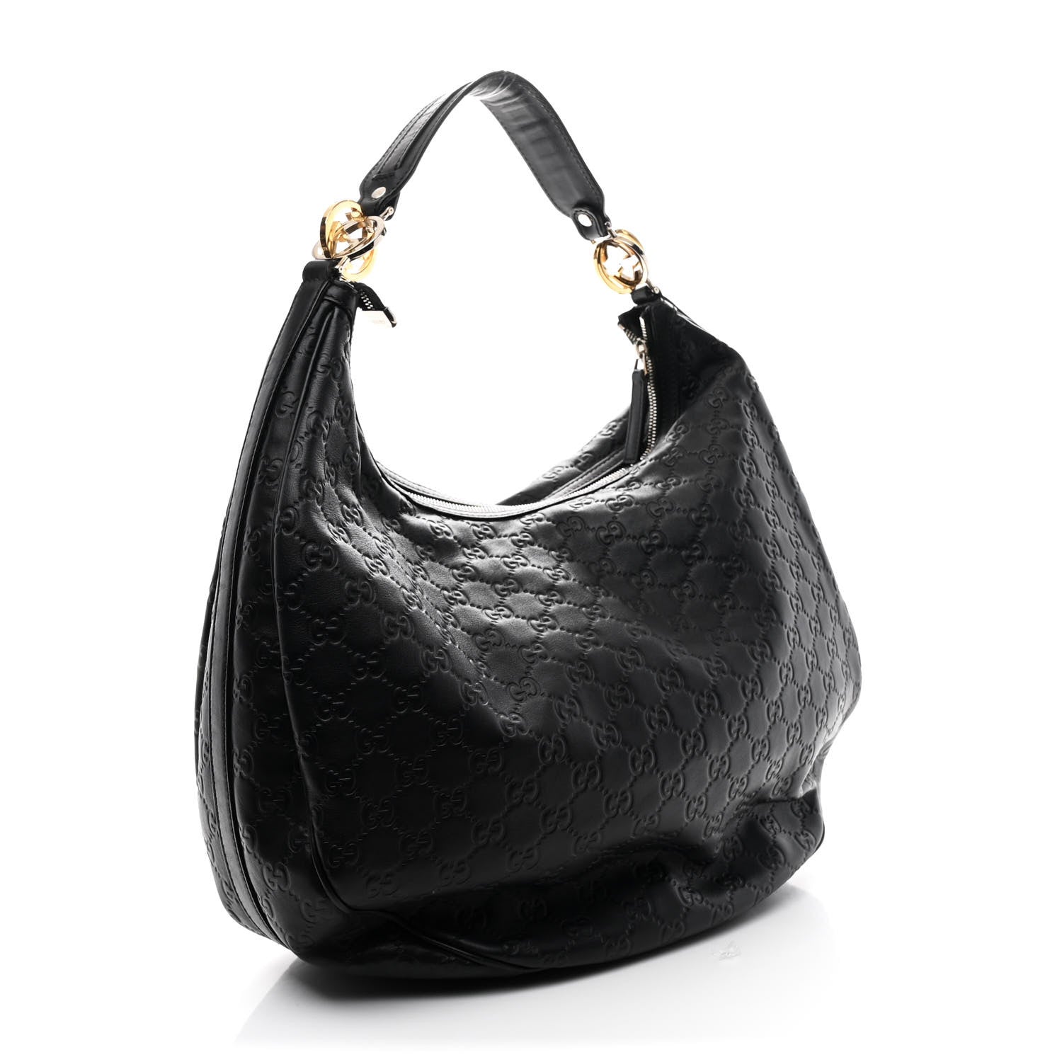 Gucci Guccissima Large GG Twins Hobo Black 3 of 10