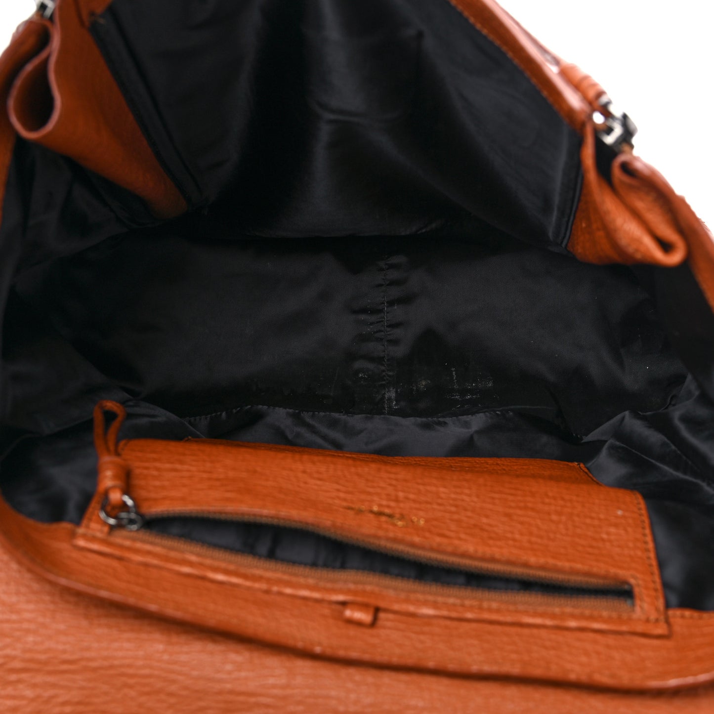 Textured Calfskin Large Pashli Satchel Amber