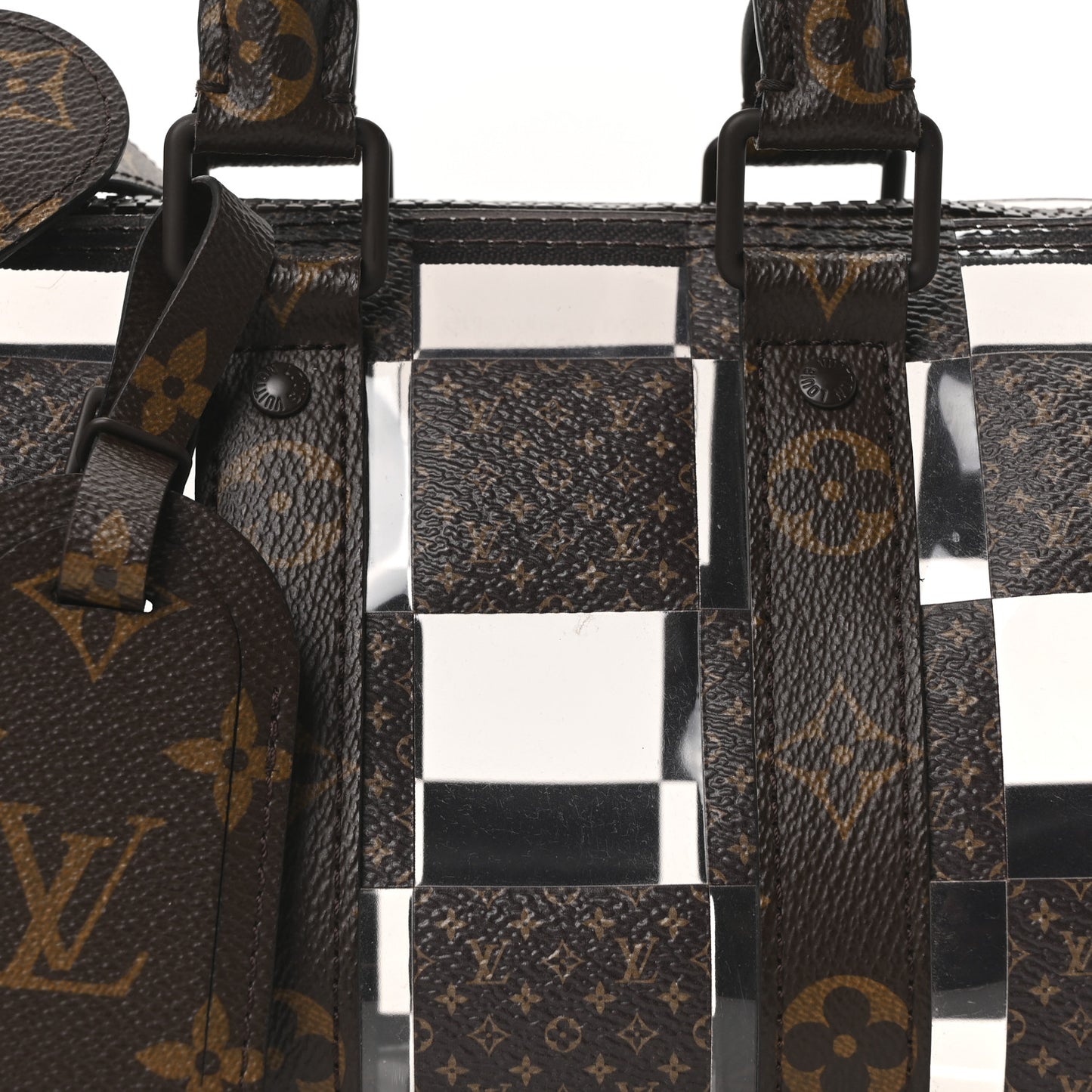PVC Monogram Chess Keepall Bandouliere 25