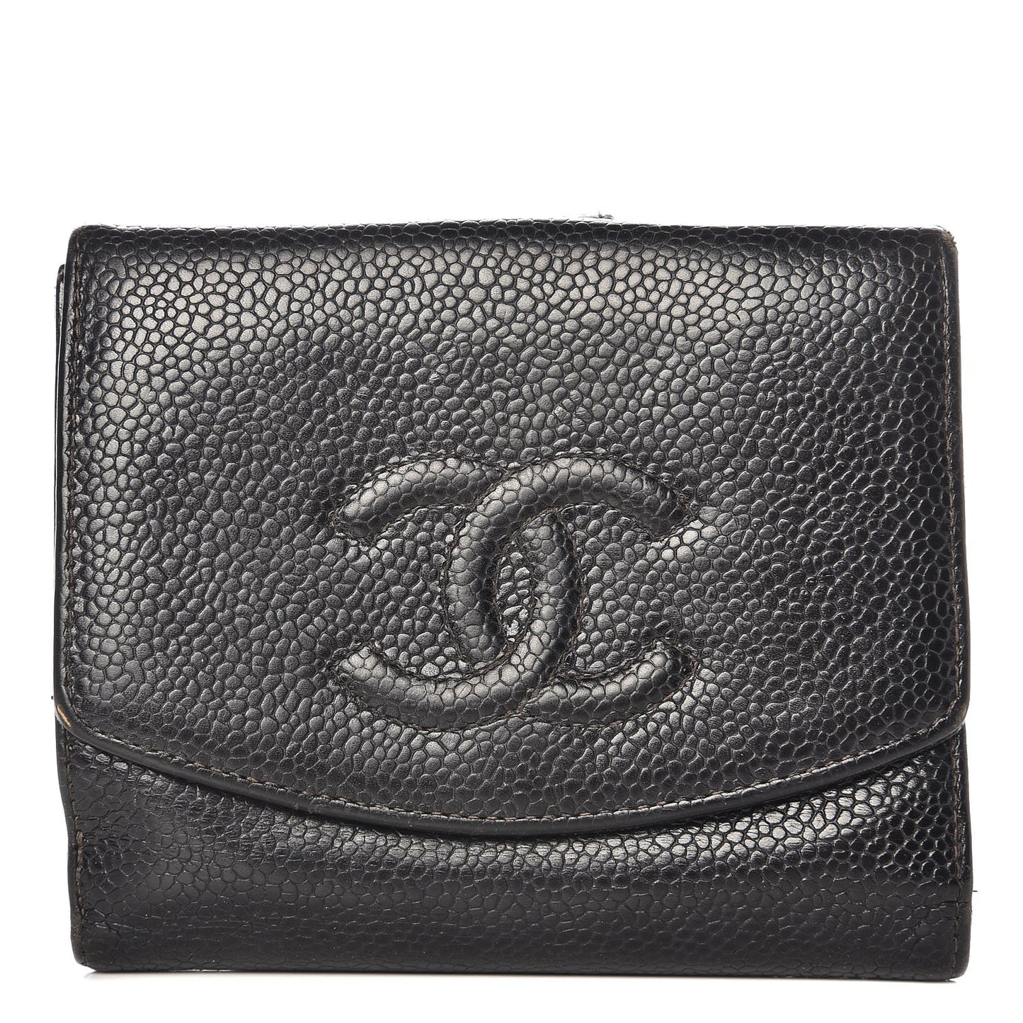 Caviar Timeless CC Compact French Wallet Black