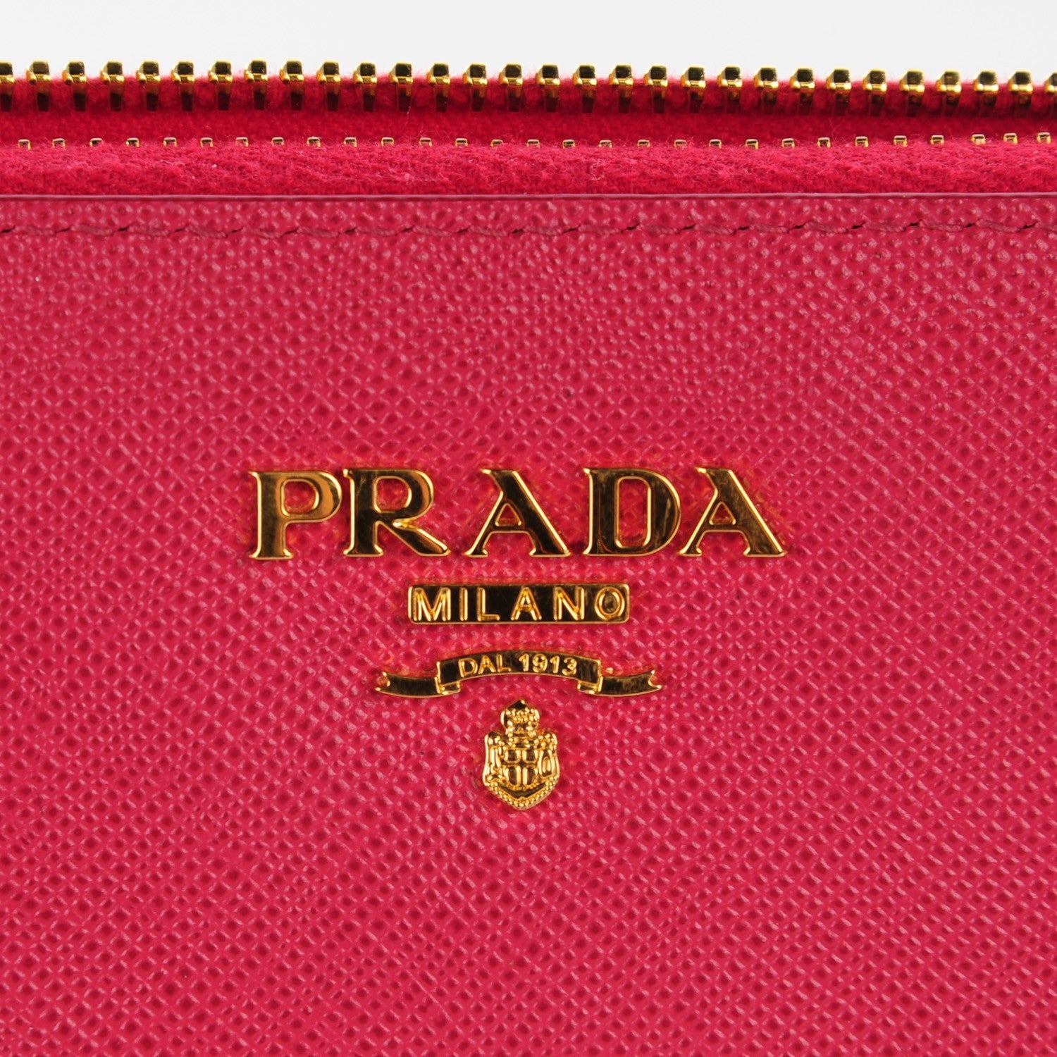Prada Saffiano Flat Zip Wristlet Peonia 6 of 9