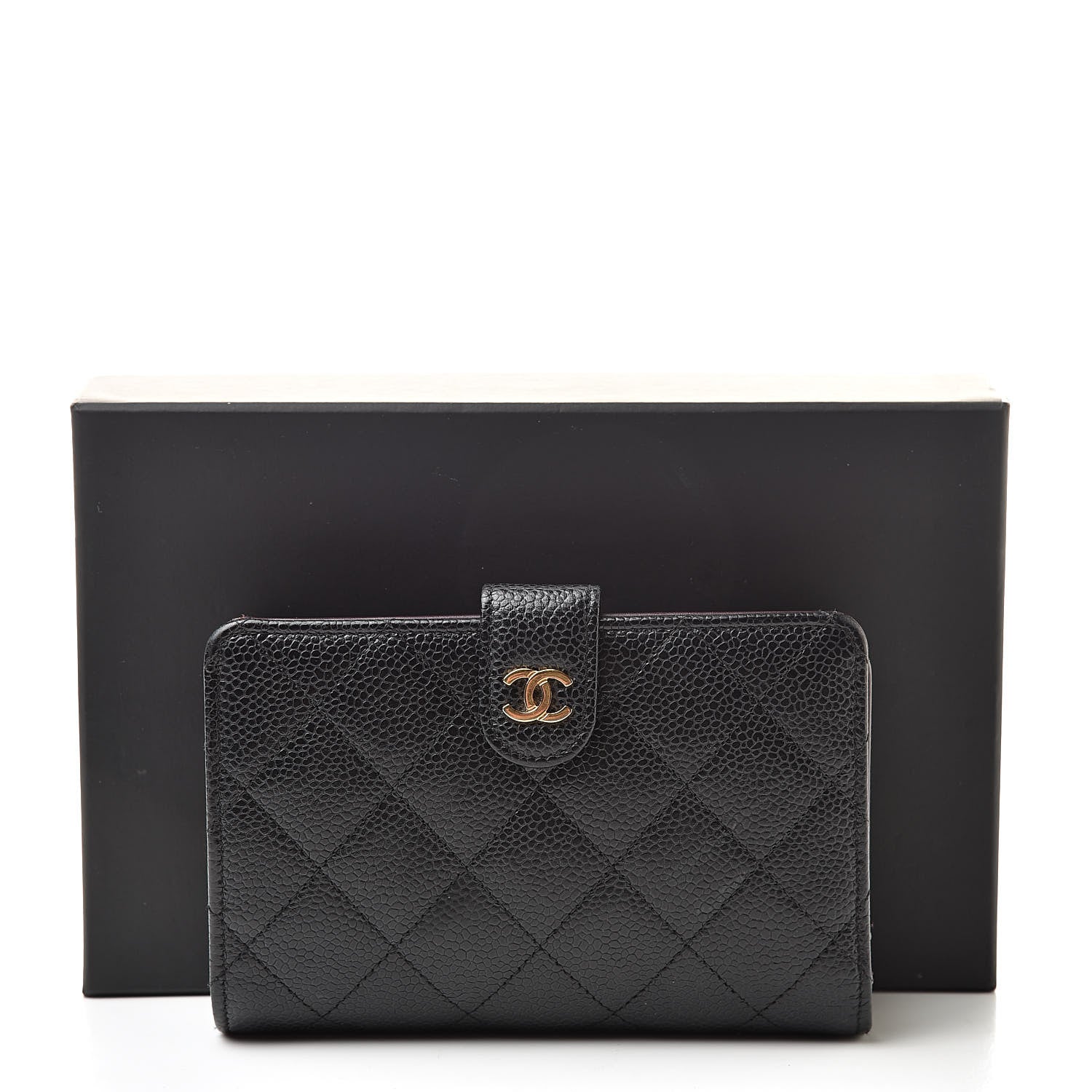 Chanel Caviar Quilted Zipped Pocket Wallet Black 14 of 14