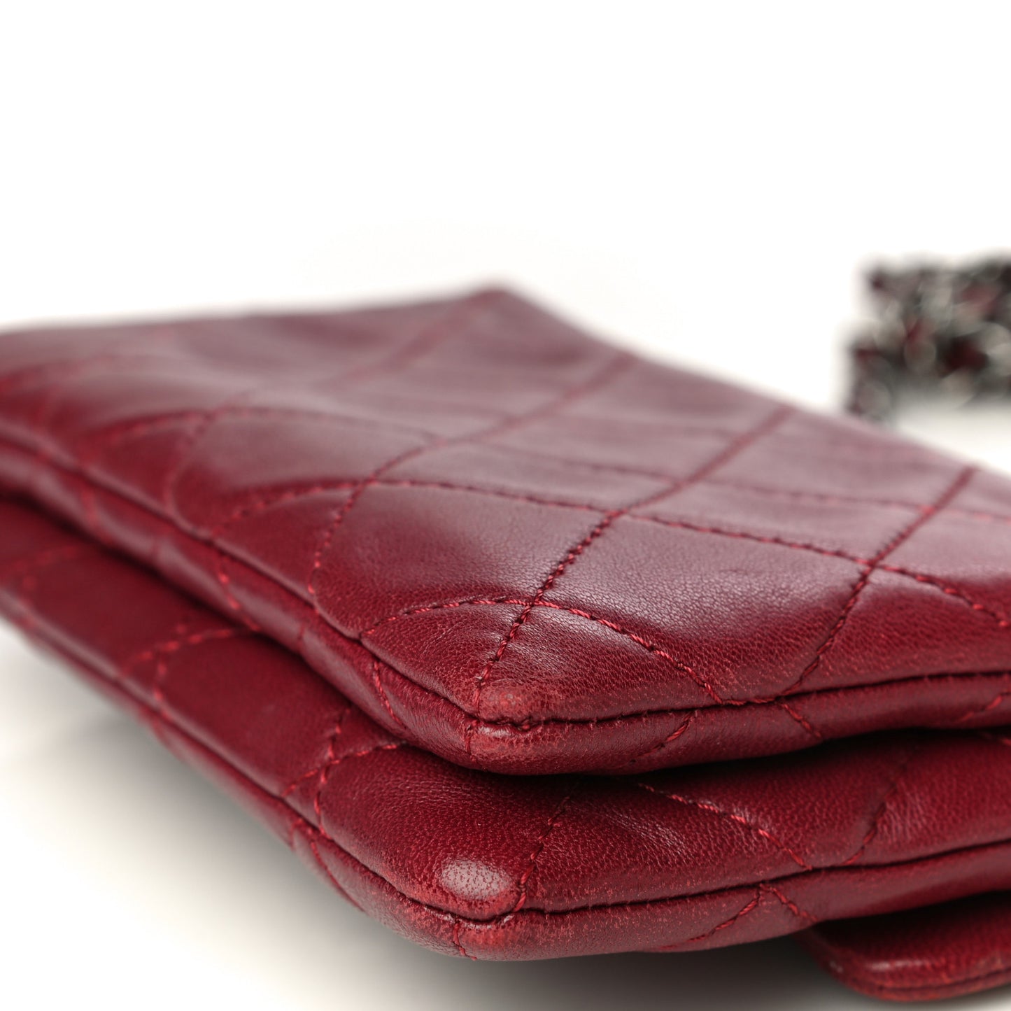 Lambskin Quilted Mini Mineral Nights Flap Crossbody Bag Dark Red