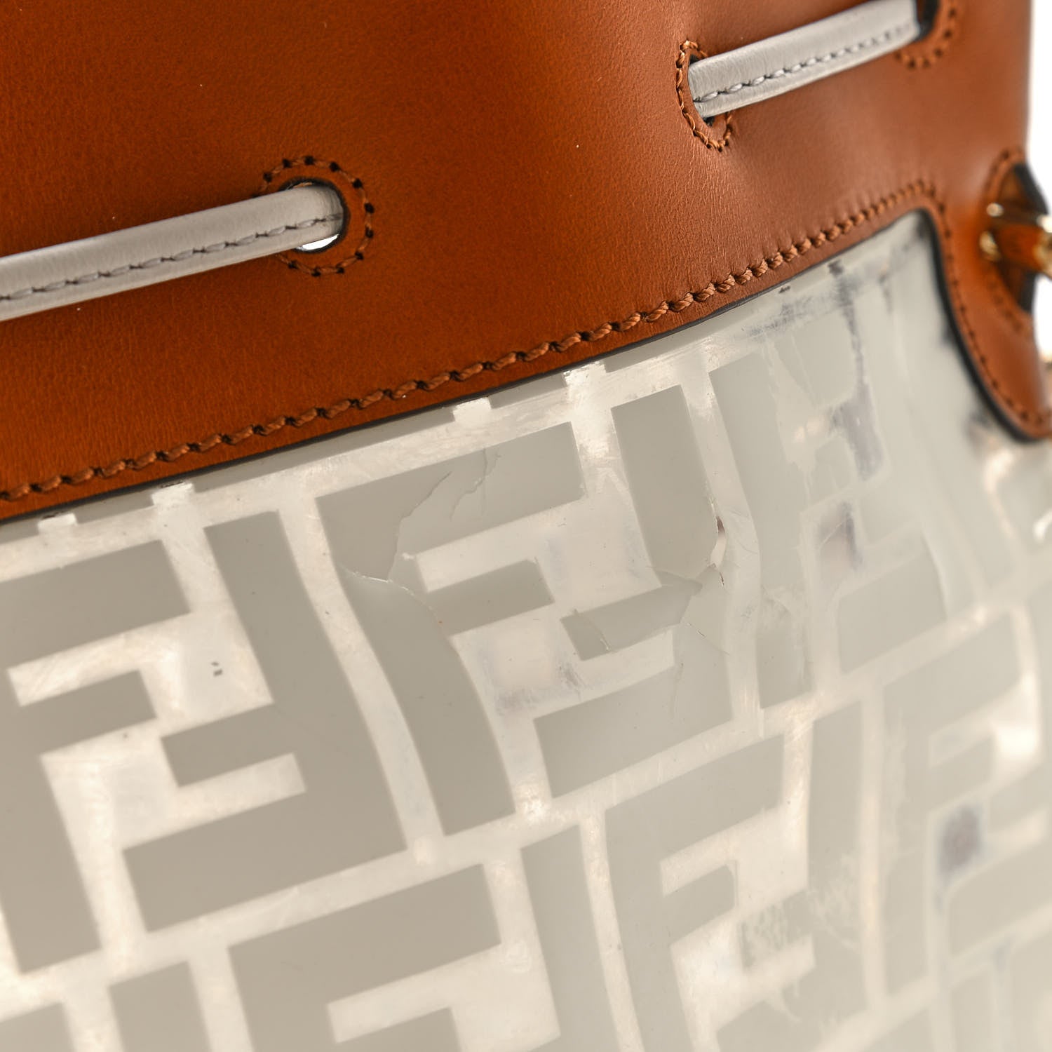 Fendi TPU FF Vitello Aura F is Fendi Grande Mon Tresor Bucket Bag White Cuoio 15 of 21