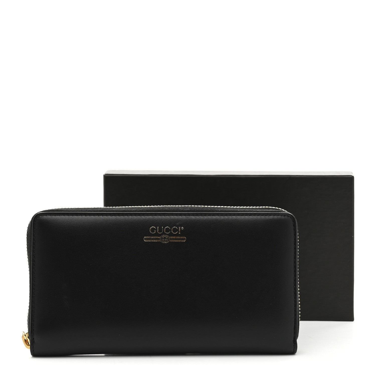 Gucci Plutone Calfskin Logo Zip Around Wallet Black 8 of 8