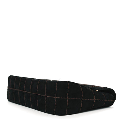 Chanel Suede Square Double Stitch Flap Black 4 of 7