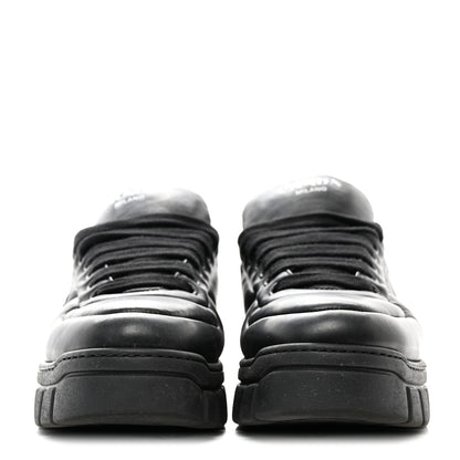 Prada Nappa Soft Metal Triangle Logo Womens Padded 30mm Sneakers 39.5 Black 2 of 15