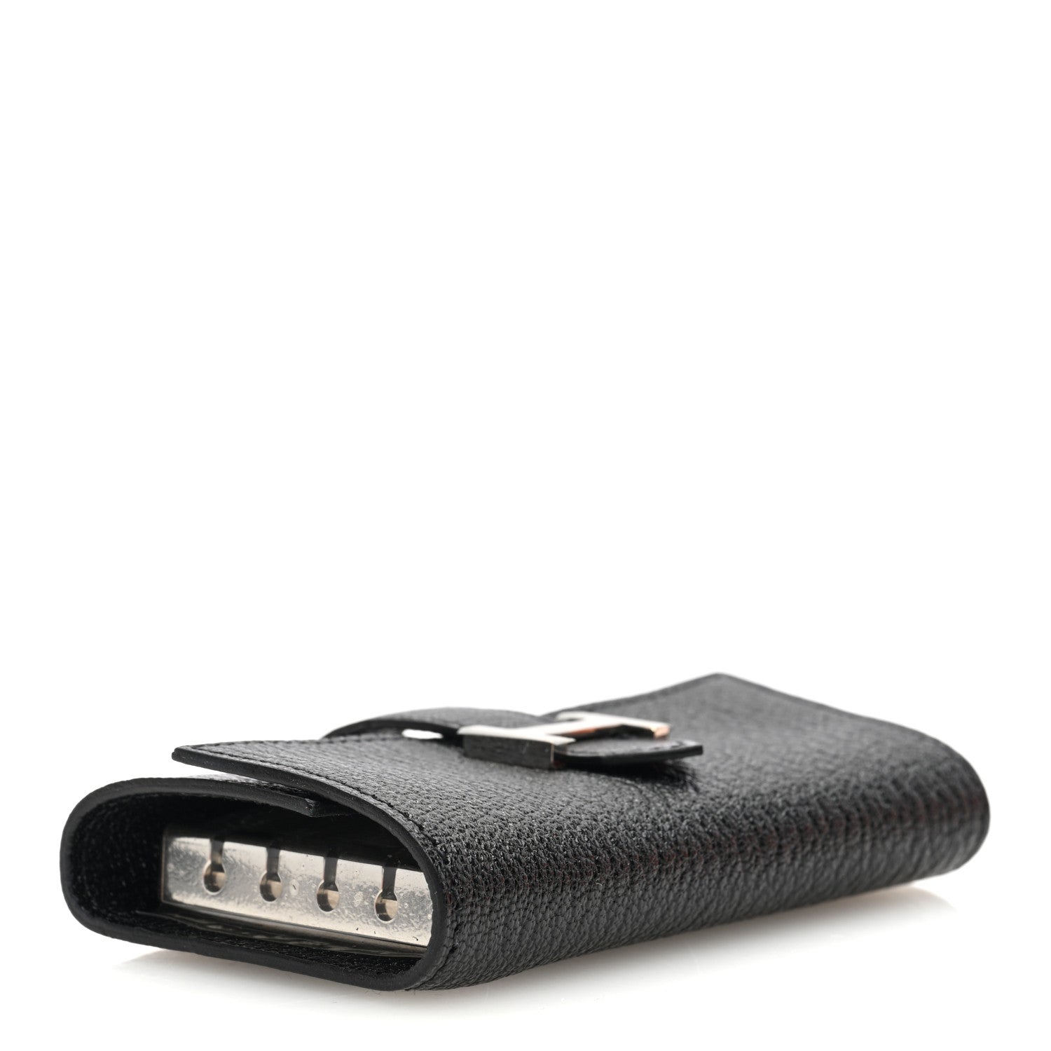 Hermes Chevre Mysore Bearn Multicles 4 Key Holder Black 4 of 7