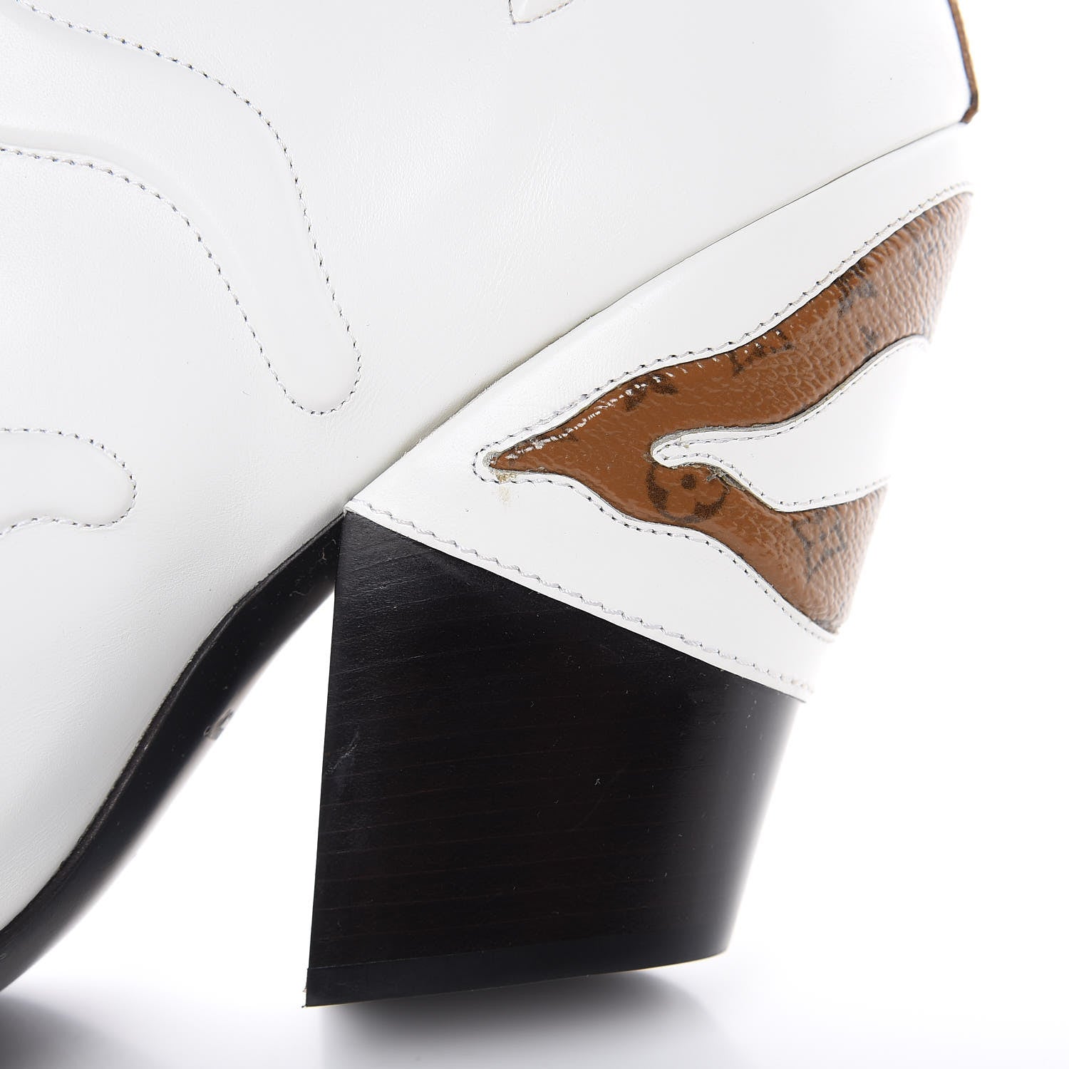 Louis Vuitton Calfskin Reverse Monogram Fireball Ankle Boots 39 White 9 of 10
