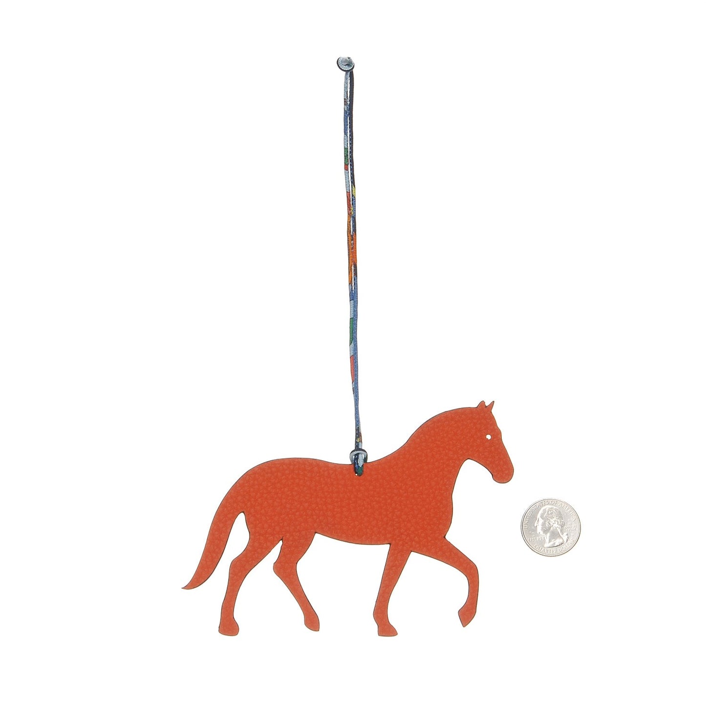 Epsom Togo Petit H Bag Charm Horse GM Bleu Electrique Feu