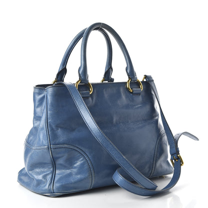 Miu Miu Vitello Shine Top Handle Satchel Laguna 3 of 9