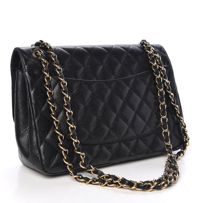 Chanel Caviar Quilted Jumbo Double Flap Black 3 of 14