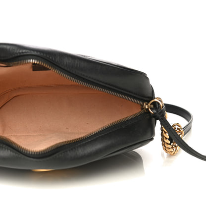 Gucci Calfskin Matelasse Small GG Marmont Chain Shoulder Bag Black 5 of 11