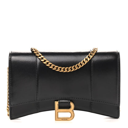 Balenciaga Shiny Box Calfskin Hourglass Chain Bag Black 1 of 8