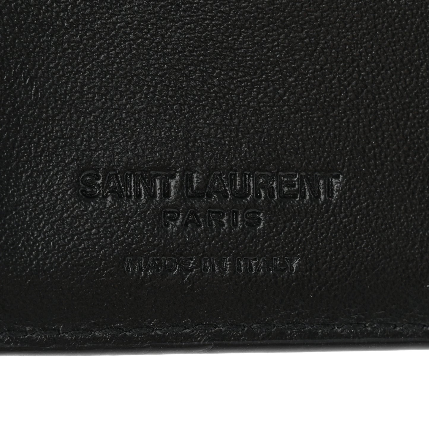 Calfskin Leopard Printed Monogram Bi-Fold Zipped Wallet Black