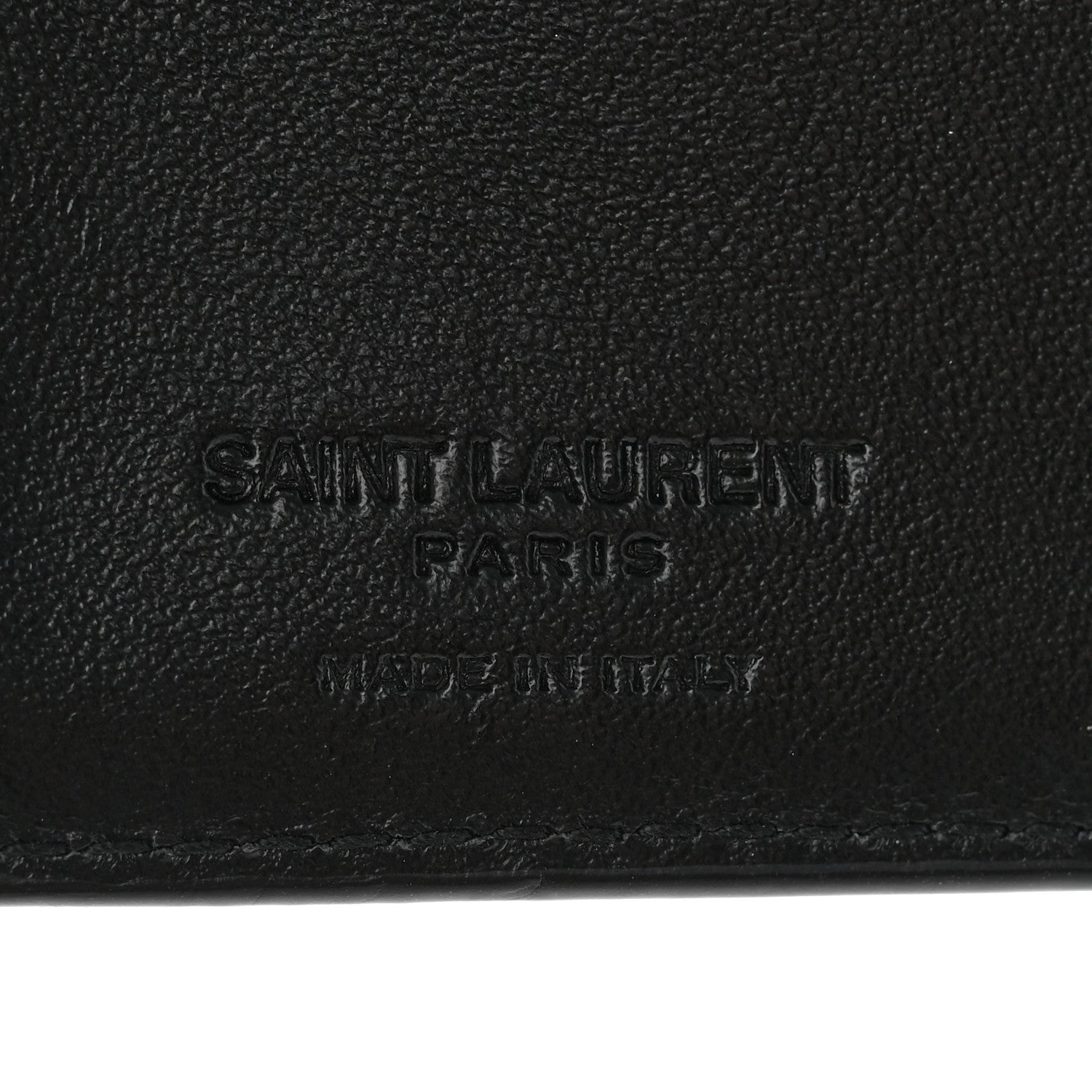 Saint Laurent Calfskin Leopard Printed Monogram Bi-Fold Zipped Wallet Black 6 of 10