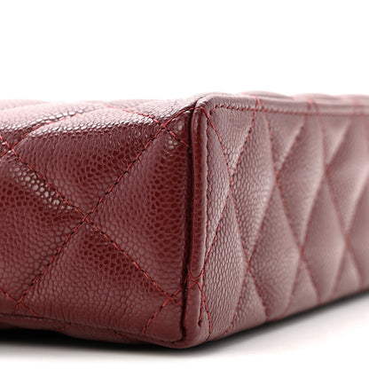 Chanel Caviar Quilted Top Handle Slim Vanity With Chain Burgundy 9 of 10
