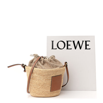 Loewe Calfskin Raffia Anagram Paulas Ibiza Pochette Bag Natural Tan 11 of 11