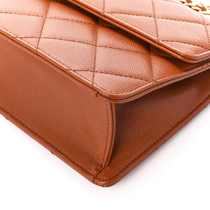 Chanel Caviar Quilted Chain Frame Flap Light Brown 11 of 12